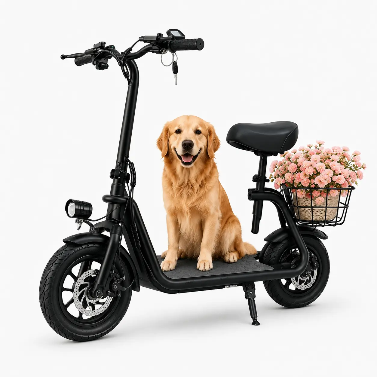 B3 Electric Scooter for Daily Use – Utility & Comfort Design with Wide Deck, Comfort Seat, Rear Basket, and Convenient Hook (Sports & Outdoor Fitness Scooter Equipment) portable adult foldable commuter