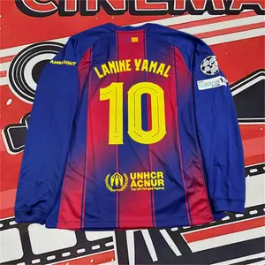 2025 2026 FCB Home Red Yamal #10 Long sleeve Soccer Jersey