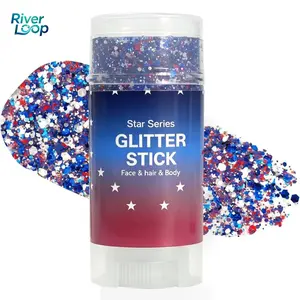 4th of July Glitter Stick | Red, White & Blue Body & Hair Sparkle for Independence Day Party, Festival & Fun Holiday Look