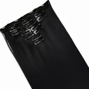 Heat Resistant B5 Synthetic Fiber 130gr Straight clip in hair Extensions 7006