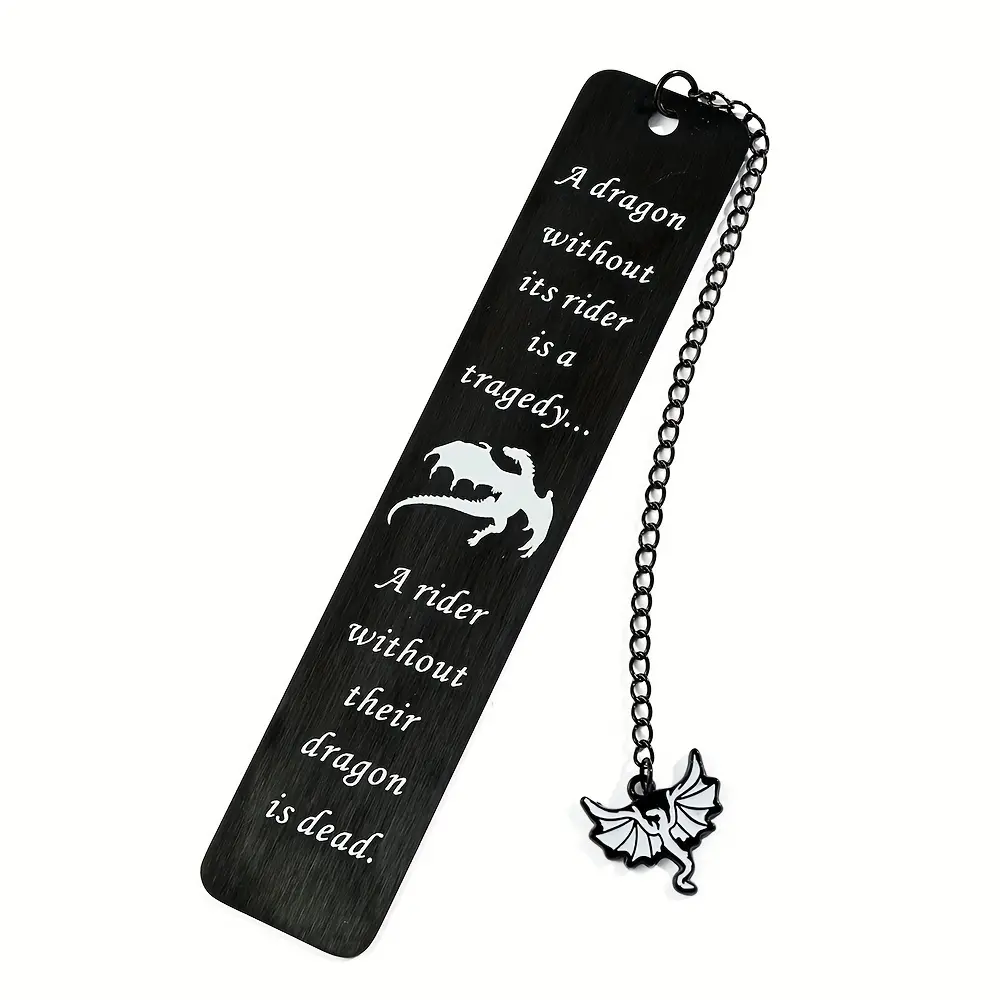 Elegant Dragon Motif Black Bookmark with Chain and Pendant for Chain, 1Pc or 2Pcs, Perfect Gift for Bookworms (Home & Festive Party Supplies)