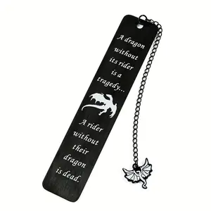 1Pc Or 2Pcs Elegant Black Dragon Bookmark with A Chain and Pendant Perfect Gift for Bookworms