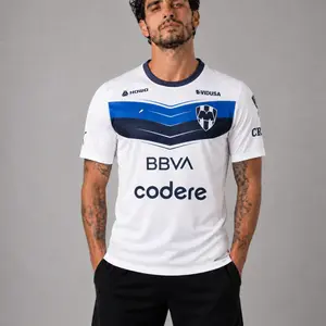HOT CF Monterrey Rayados Jersey - White Chevron Soccer Shirt Liga MX Kit