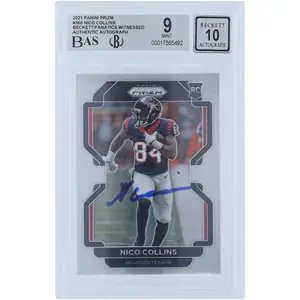 Nico Collins Houston Texans Autographed 2021 Panini Prizm #360 Beckett Fanatics Witnessed Authenticated 9/10 Rookie Card - Fanatics Authentic Certified