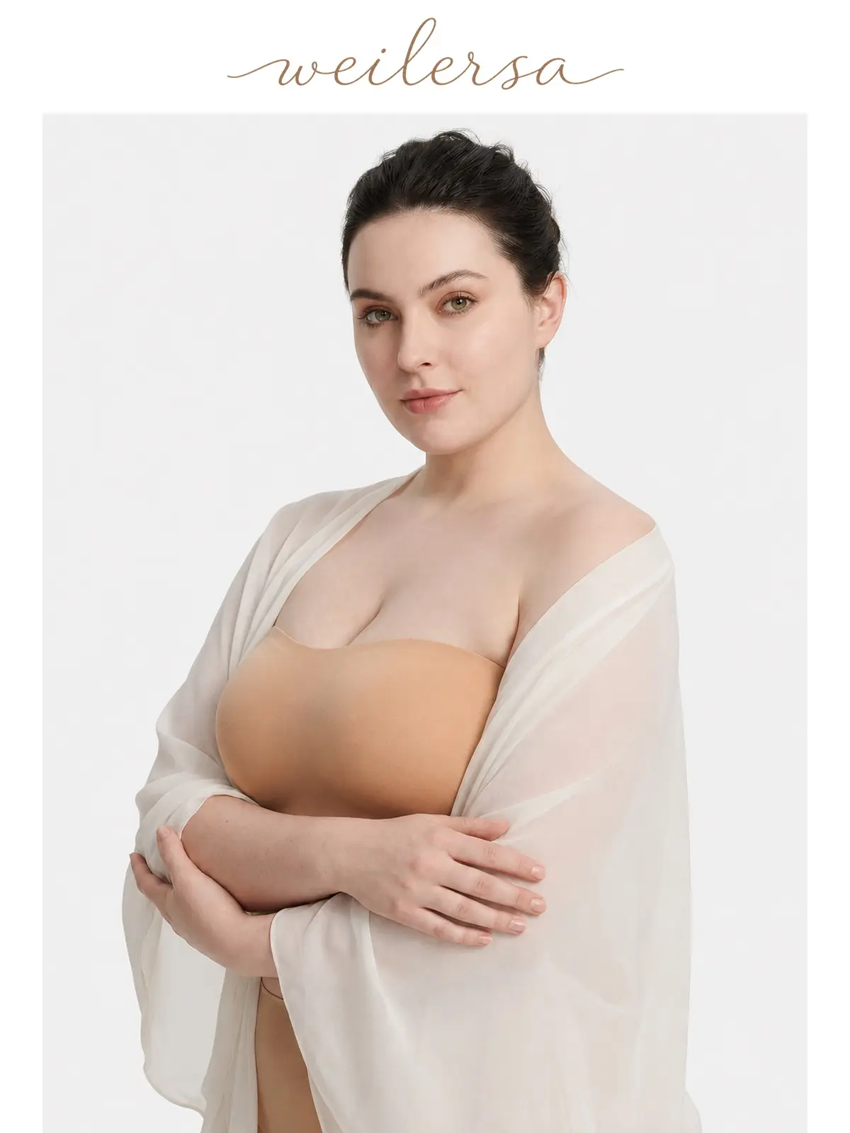 Weilersa Wireless Strapless Bra, Seamless Full Coverage, Summer Wear, Push-Up Lift and Non-Slip Support for Plus Size Women