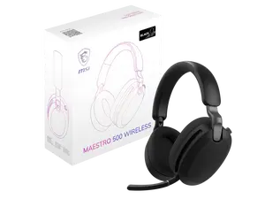 MSI MAESTRO 500 WIRELESS Gaming Headset, 40mm Drivers, Foldable Design, Active Noise Cancellation, Multi Platform Compatible, Black
