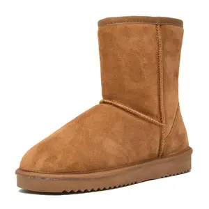 Suede Mid Calf Snow Boots