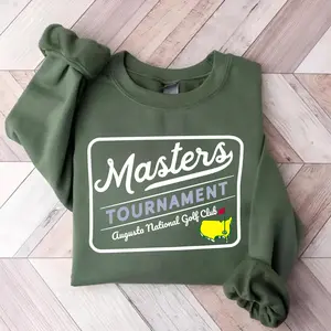 Masters Tournament Sweatshirt Augusta Golf Club Inspired Crewneck, Vintage Golf Graphic Sweatshirt, Golf Lover Gift, Classic Green Pullover, Unisex Cozy Golf Apparel