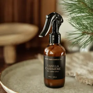 Vanilla Cashmere Room Spray - 4 oz Glass Bottle - Air + Linen Spray Fragrance Mist - Warm Vanilla