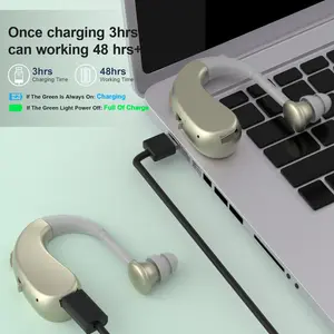 Rechargeable In-Ear Hearing Aids for Seniors, Noise Reduction, Portable & Easy Use, Option, Ideal for Meetings & Travel