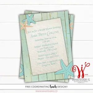 Starfish Bridal Shower Invitation | Nautical Beach Themed Bridal Shower | Beach Wedding | Starfish Wedding | Wedding Shower | Beach Wedding