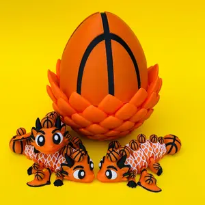 Cute Basketball Dragon and Egg Decor Figurine – Fantasy Desk & Shelf Decor, Unique Home Accent, Perfect Gift for Dragon Lovers, Birthday, Mother’s Day, Father’s Day & Christmas