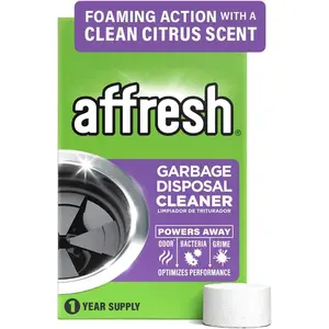 Affresh Garbage Disposal Cleaner, Helps Power Away Odor Causing Bacteria, Debris & Grime in Grind Chamber, Impeller & Drain Pipe, 12 Tablets, 1 Year Supply