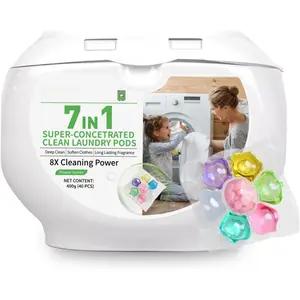 Laundry Pods Detergent 7-in-1 Super Cleaning PowerHypoallergenic & Ultra Concentrated Laundry Liquid Pods HE Compatible Washing Detergent with Long-Lasting Mixed Floral  32 Loads