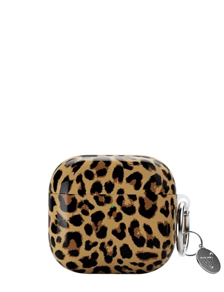 Meow Airpods | Limited Edition Trendy Airpods Case | Protective Fierce Chic Multicolor | Women Owned Small Business | Beige Background Black and Brown Leopard Print Aesthetic Background | Safety Casing Protective | Gift for Her