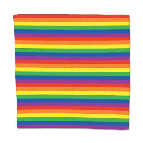 Beistle Men's Rainbow Costume Bandana, 22 x 22 in Head Wrap Scarf for Carnival Parties & Clown Accessories, Scarf Head Wrap, Clown Costume, Male, 22 Inches