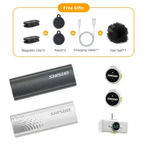 Wireless Lavalier  Dual Clip-on Mini  with Noise Reduction, Magnetic Wireless   iPhone & Type-C Phones, Portable   TikTok Video Recording, Vlog, Live Streaming microphone mic for