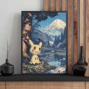 Mimikyu Poster, Anime Wall Art, Bedroom Decor, Unframed Artwork