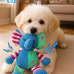 Durable Sound-Producing Elephant Fox Plush Dog Toy, Chew-Resistant, Teeth Cleaning, Suitable for All Breeds, Ideal Holiday Gift
