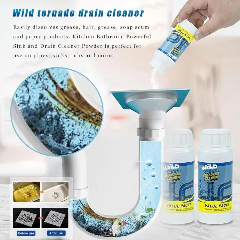 Pipe Dredging Agent for Kitchen and Toilet Pipelines,Dissolves 200+ Blockages and Kills 99% of Bacteria.2PCS
