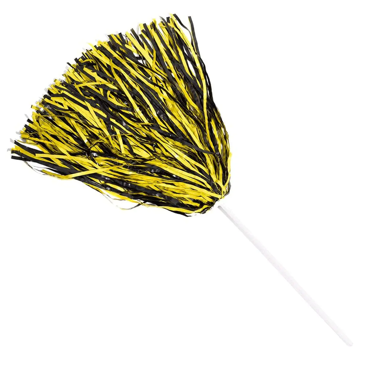 Anderson's Premium Black and Gold Cheerleader Style Poms - School Spirit Shakers, Fan Zone Essentials, Sports Events Pack of 10, Watch Party, 12" Long, Plastic, Homecoming, 10 Count, Celebration, Unisex, Parades, Community, Playoffs
