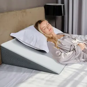 Extra Wide Bed Wedge Pillow — Super Large Memory Foam Top and Jacquard Cover for Sleeping, helps with acid reflux/GERD, 7.5 inches high, 31 × 33 × 7.5