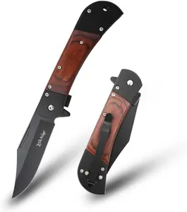 Elk Ridge ER-A009 Folding Pocket Knife, Clip Point Blade, 4.75-Inch Closed