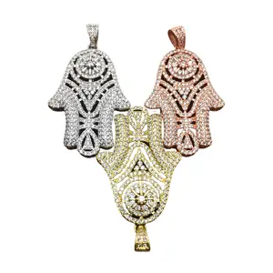 Hamsa zirconia pendant