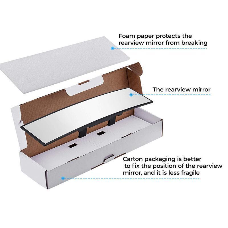 11.81 Inch Panoramic Convex Real View Mirror ，for Car SUV Trucks - Wide Angle Clip-on Rearview to Reduce Blind Spots & Enhance Safety - High Definition Glass for Clear Visibility