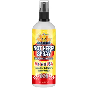 Not Here! Spray | Trains Your Pet Where Not to Urinate | Training Corrector for Puppies & Dogs | No More Marking | Made in USA by Bodhi Dog