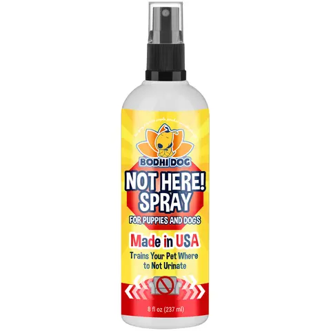 Not Here! Spray | Trains Your Pet Where Not to Urinate | Training Corrector for Puppies & Dogs | No More Marking | Made in USA by Bodhi Dog