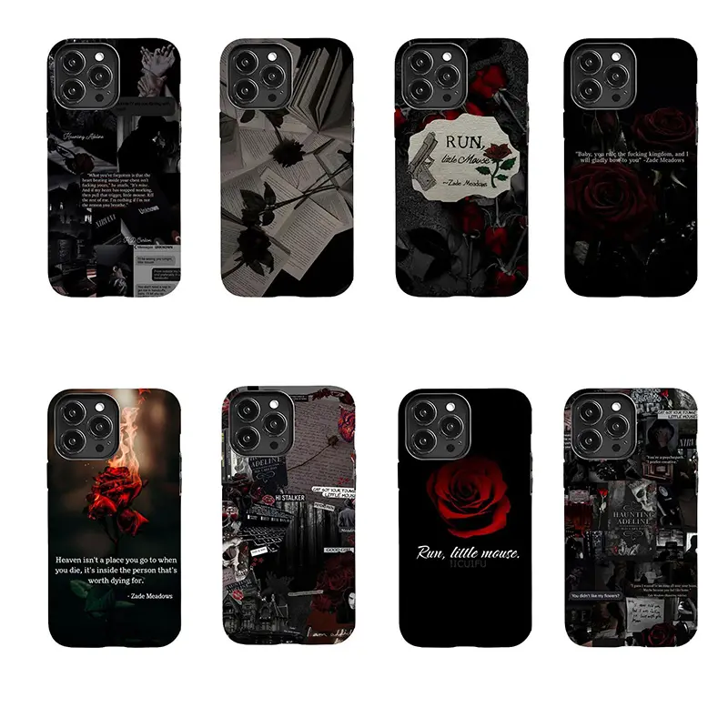 Dark Aesthetic Zade Meadows Phone Case, Gothic Red Rose Protective Cover for iPhone & Samsung iPhone & Samsung iPhone 17/16/15/14/13/12/11 Pro Max/Plus and Samsung Galaxy S23-25, shockproof and drop-proof, lightweight and stylish, with a brand new trendy