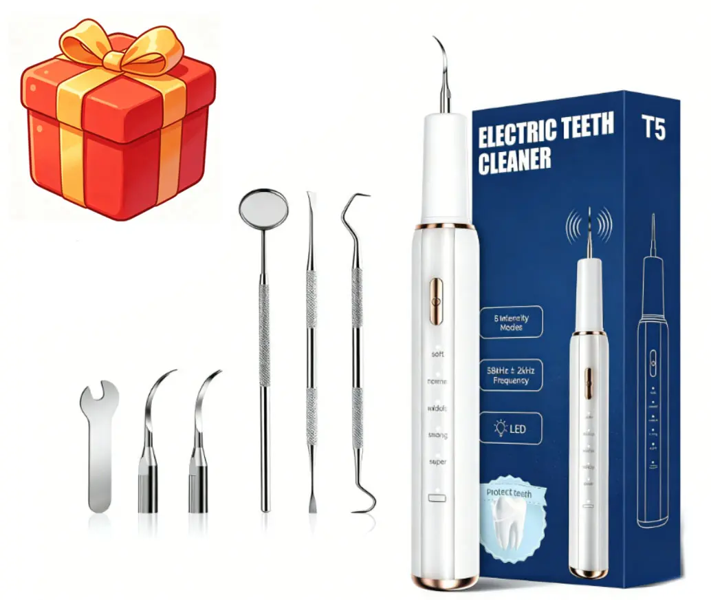 Dental Scaler with tartar removal function rechargeable 5-mode dental care kit includes dental cleaning tools suitable for adults and pets detachable and adjustable