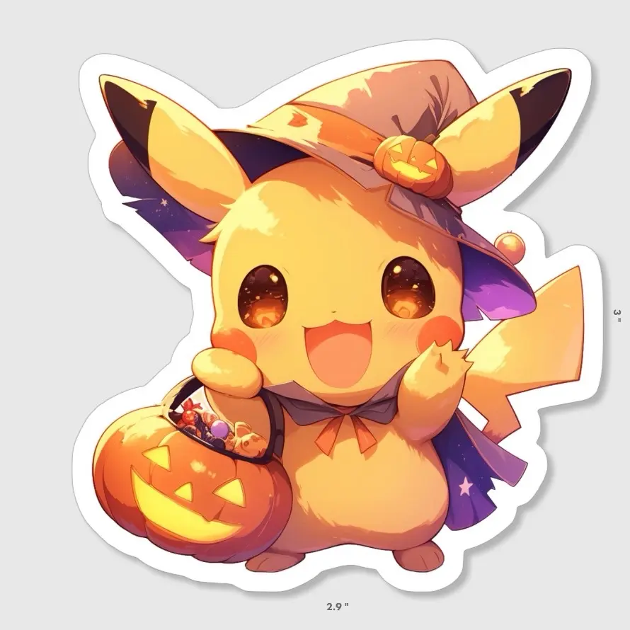 Limited-Edition Witch Pikachu Halloween Sticker for Pokémon Lovers