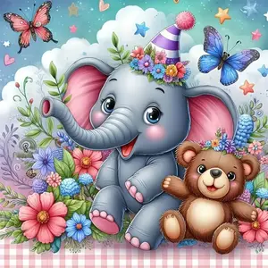 Elephant Pattern DIY Diamond Arts Colorful Painting Kit without Frame, DIY 5D Diamond Arts Colorful Painting Kit, Wall Art Decor for Home, Diamond Painting Kits