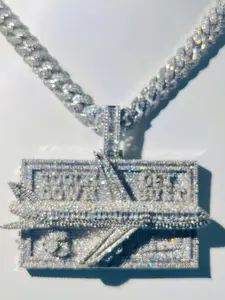 Customized Ice Diamond Pendant SMB Trophy Pendant from Hip Hop Jewelry Factory, 10k 14k 18k Gold Plated Men's and Women's Hip Hop High Precision Craft Hip Hop Jewelry, Luxury Rap Singer Pendant Jewelry, Top Hip Hop Rose Gold Full Diamond Hip Hop Craft