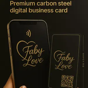FABY LOVE 1 NFC Smart Digital Card with Customizable Logo and Name for Secure Transactions - Modern Elegant Eco-Friendly Business Card for Entrepreneurs Professionals and Businesses