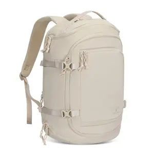 HYNES EAGLE Unisex 17in Nylon Travel Laptop Backpack, 20L Lightweight Water-Repellent Flight-Approved Carry-On Daypack with Zipper Pockets, Comfy Padded Handle, Nylon Fabric, Compression Straps
