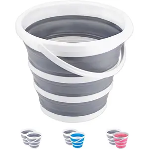 10L 2.6 Gallon Collapsible Folding Portable Small Plastic Bucket for Cleaning Mop Outdoor Garden Camping Fishing Car Wash Space Saving Water Supplies