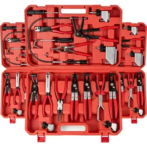 17PCS Hose Clamp Pliers, Hose Clamp Removal Tool Kit with Long Reach & Flexible Wire Tools for Fuel, Oil, Coolant, Radiator Hoses and Electrical Disconnect as Father's Day and Valentine's Day Gifts