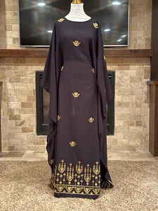 Golden Bloom Women’s Embroidered Butterfly Abaya – عباءة