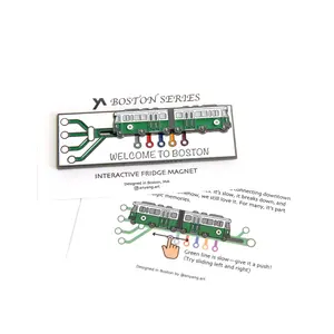 Greenline Boston Interactive Fridge Magnet - Welcome to Boston Series - Designed in Boston MA by anyang art
