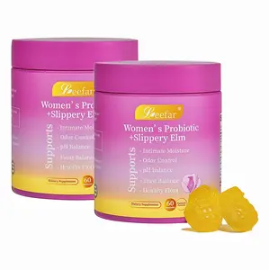 2 Piece LEEFAR Her Probiotics Gummies NJ- All in One Solution with Slippery Elm and Prebiotics & Lactobacillus Probiotic Blend for Women's pH Balance and Dryness Hawaiian Pineapple Gummies Dietary Supplement