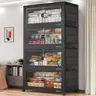 Broview V8 Foldable Plastic Storage Bins with Lids & Wheels - Extra Large Capacity Organiser, 200Qt Each (600Qt/800Qt Sets), Collapsible Kitchen Pantry Storage Containers Organizer for Closet, Garage DIY Shelves