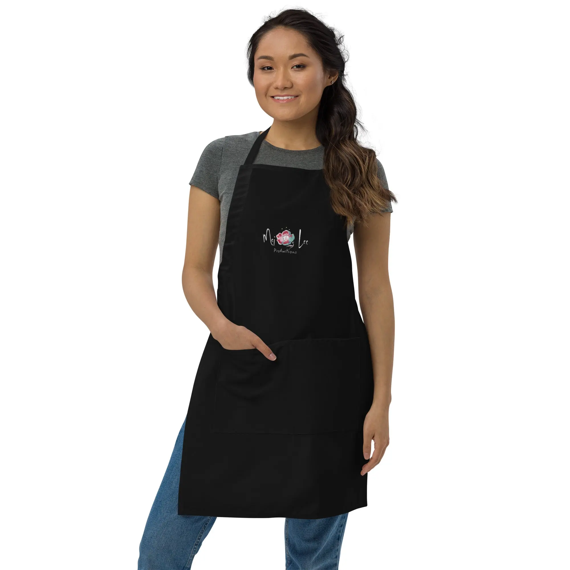 Studio Apron with Artist Logo, Pockets & Adjustable Neck