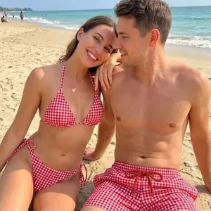 Matching Couple Gingham Swimwear, Custom Plaid Bikini and Swim Trunks, Anniversary Gift for Couple