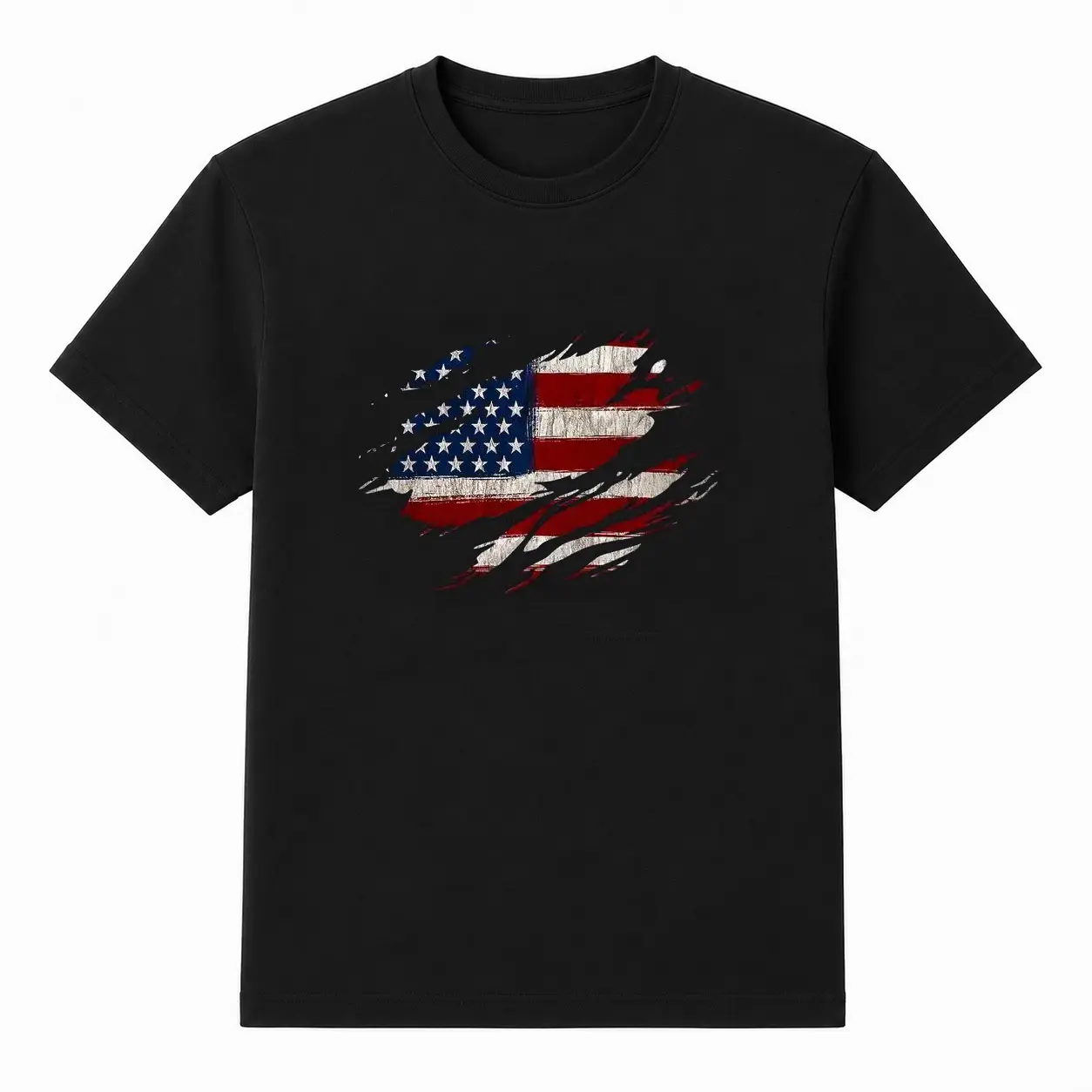 Women's Minimalist Classic American Flag Short-Sleeve 100% Cotton Tops - Breathable, Everyday Fit, Streetwear Style for Casual Wear, Sizes S-4XL, Shortsleeve, Round Neck, Crew Neck, Do Not Bleach, Fabric, Tshirt, Regular Fit, Print Front