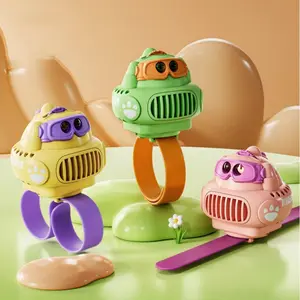 Cute Cartoon Dinosaur Handheld Mini USB Rechargeable Mobile Fan - 3-Speed Personal Cooling, Stable Base, Wrist-Mountable, Cable Charging Function