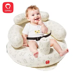 QPAU Inflatable Baby Seat with Safety Harness for Babies 3 Months & Up, Baby Floor Seats for Sitting Up, Baby Seats for Infants, Blow Up Baby Chair with Built in Air Pump (Dinosaur)
