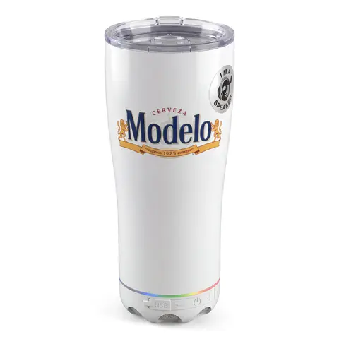 Insulated Bluetooth Speaker Travel Tumbler - Rechargeable Portable Wireless Audio Sound System with Integrated Speakers, Music Playback, Upgraded Sound, Durable Beverage Holder, Stable Connection, Long-Lasting Batteries for Beach Use